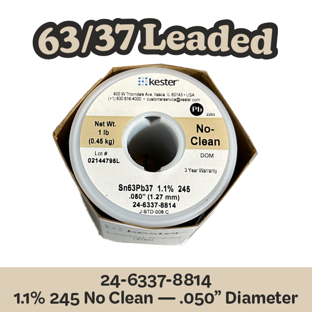 Solder Wire Kester .050" 24-6337-8814 Sn63Pb37  1.1%/245