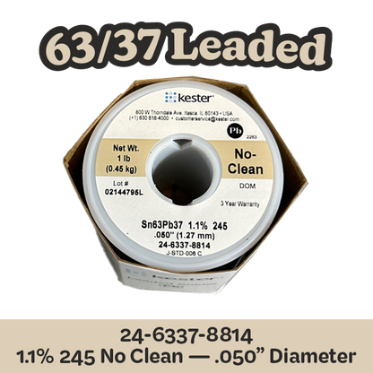 Solder Wire Kester .050" 24-6337-8814 Sn63Pb37  1.1%/245