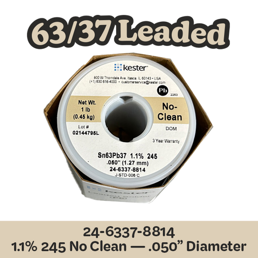 Solder Wire Kester .050" 24-6337-8814 Sn63Pb37  1.1%/245