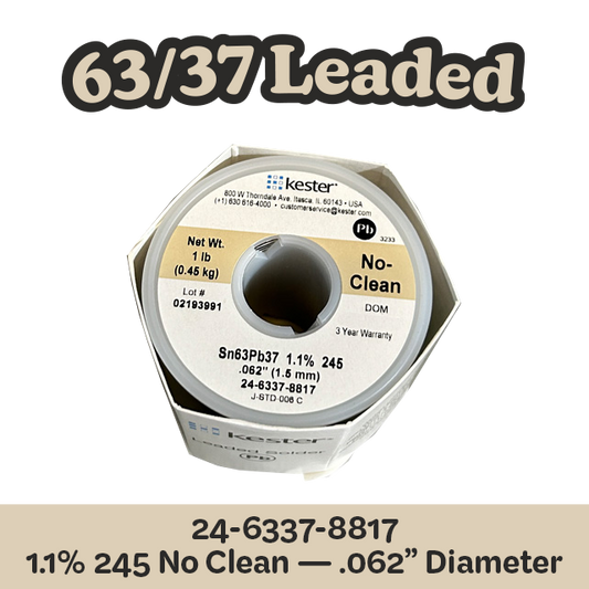 Solder Wire: Kester .062" 24-6337-8817 Sn63Pb37 1.1%/245