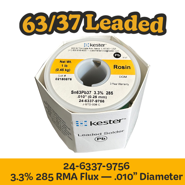 Solder Wire: Kester .010" 24-6337-9756 Sn63Pb37 3.3%/285