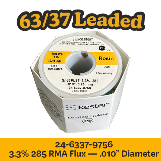 Solder Wire: Kester .010" 24-6337-9756 Sn63Pb37 3.3%/285