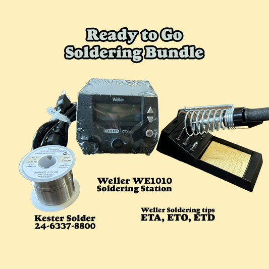 Weller WE1010 Soldering Kit – Kester No Clean 63/37 .031" Solder Roll, ETA ETO ETD Replacement Tips