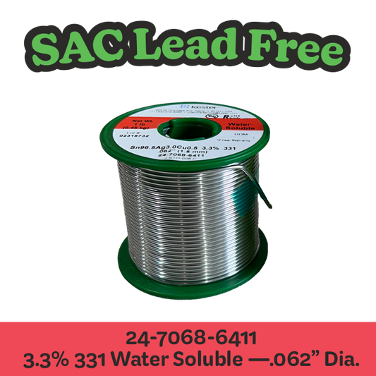 Solder Wire: Kester .062" 24-7068-6411 SAC 3.3%/331
