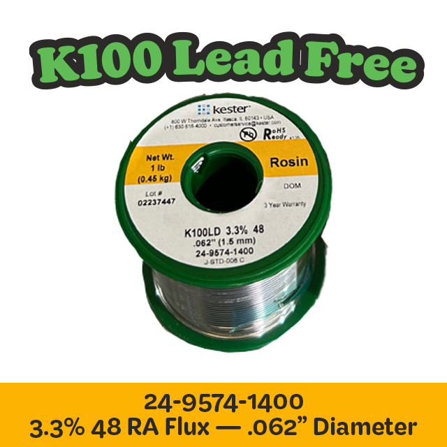 Solder Wire: Kester .062" 24-9574-1400 K100LD 3.3%/48