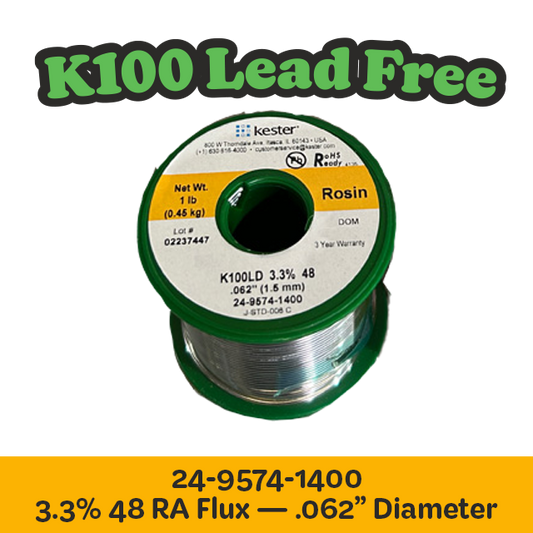 Solder Wire: Kester .062" 24-9574-1400 K100LD 3.3%/48