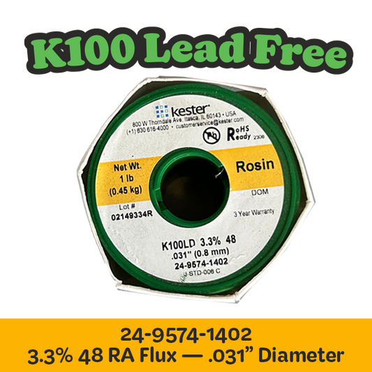 Solder Wire: Kester .031" 24-9574-1402 K100LD 3.3%/48