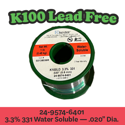 Solder Wire: Kester .020" 24-9574-6401 K100LD  3.3%/331