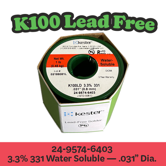Solder Wire: Kester .031" 24-9574-6403 K100LD  3.3%/331