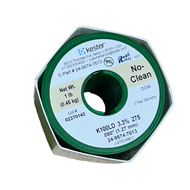 Solder Wire: Kester .050" 24-9574-7613 K100LD 3.3%/275
