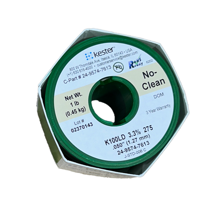 Solder Wire: Kester .050" 24-9574-7613 K100LD 3.3%/275