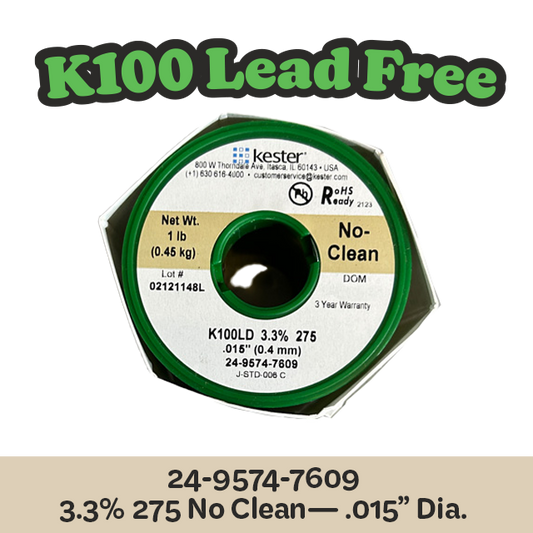 Solder Wire: Kester .015"24-9574-7609 K100LD  3.3%/275