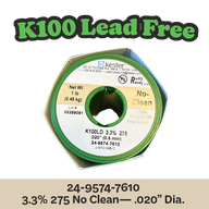Solder Wire: Kester .020" 24-9574-7610 K100LD 3.3%/275