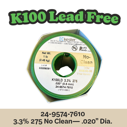 Solder Wire: Kester .020"24-9574-7610 K100LD  3.3%/275