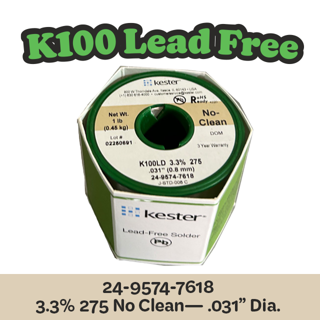 Solder Wire: Kester .031" 24-9574-7618 K100LD 3.3%/275