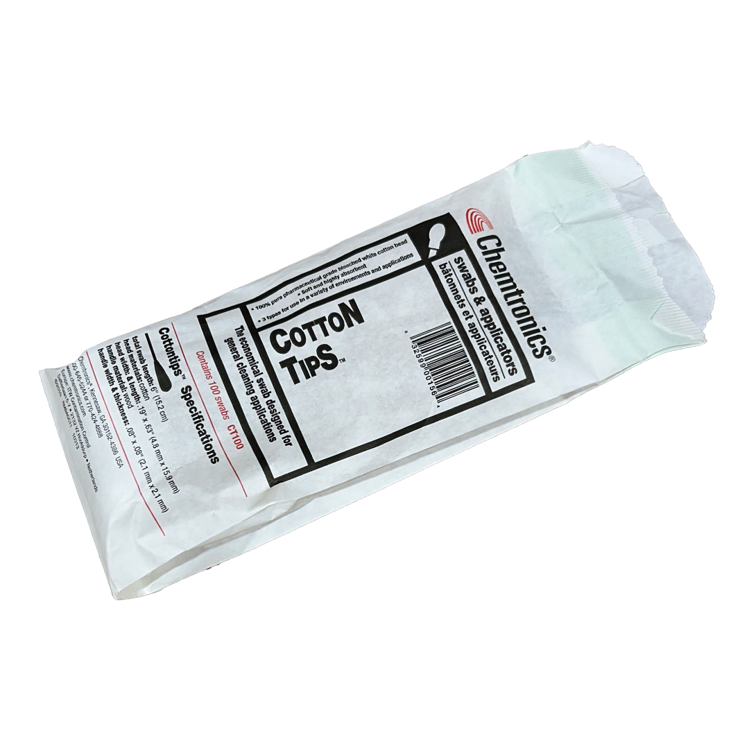 Chemtronics CT100 Cottontips™ Single-Head Cotton-Tipped Swabs 100/pk