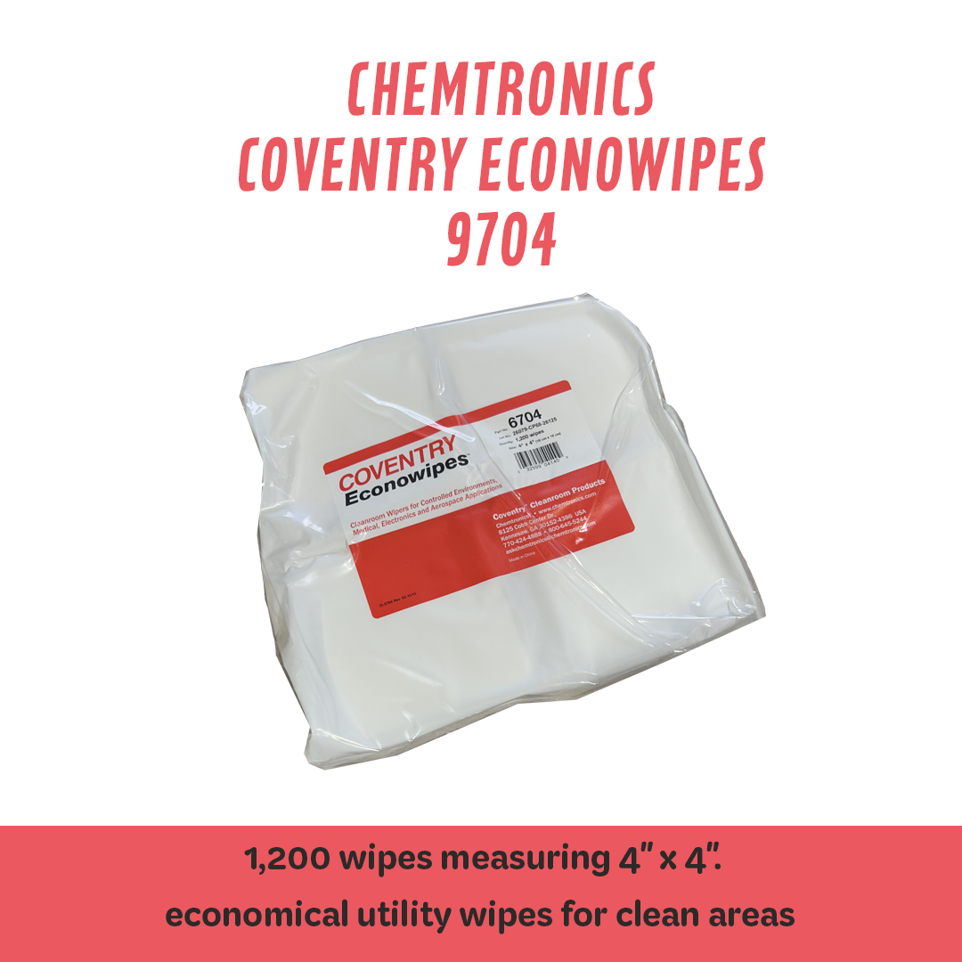Coventry Econowipes 6704 4" x 4" Nonwoven Wipes, 1200/Bag