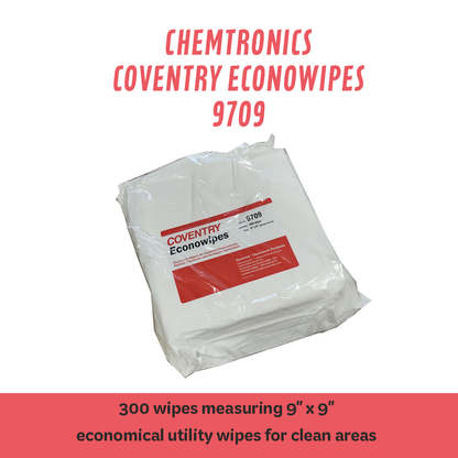 Coventry Econowipes 6709 9" x 9" Nonwoven Wipes, 300/Bag