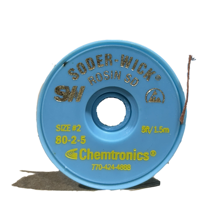 Solder Wick 80-2-5 Desoldering tool Rosin, front of spool. 