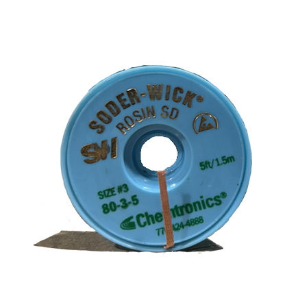 Solder Wick 80-3-5 Desoldering tool Rosin, front of spool. 