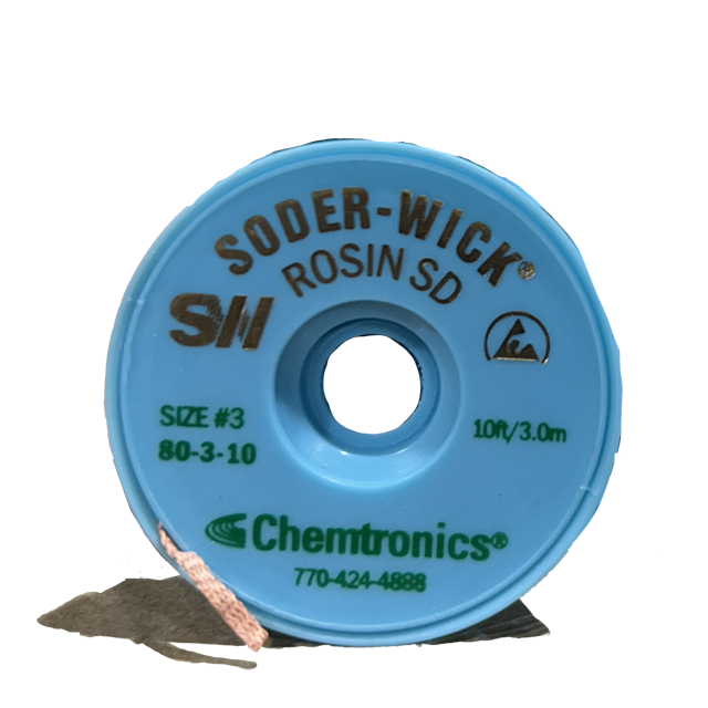 Desoldering Braid Soder-Wick 80-3-10 Rosin Flux Size #3 Green ...