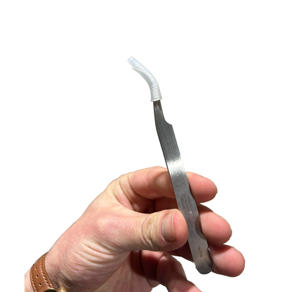 Weller EREM 7SA 4-1/2" Curved Pointed Relieved Tip Precision Tweezers