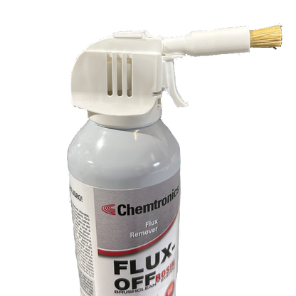 Chemtronics ES835b Flux Off flux remover spray, Top of can with brush