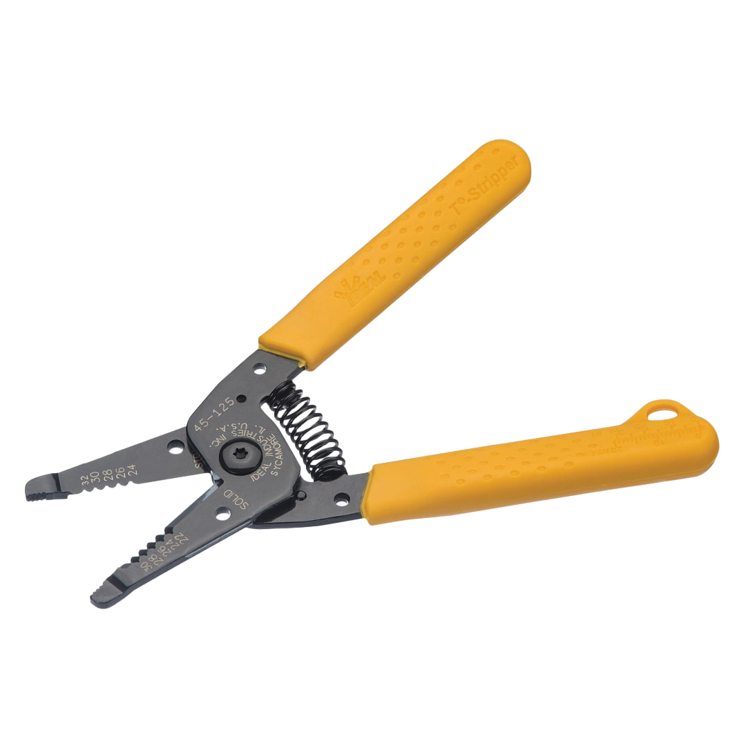 Ideal 45-125 Wire Stripper, 30-22 AWG Solid / 32-24 AWG Stranded, Straight Jaws