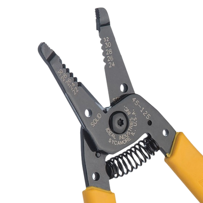 Ideal 45-125 Wire Stripper, 30-22 AWG Solid / 32-24 AWG Stranded, Straight Jaws