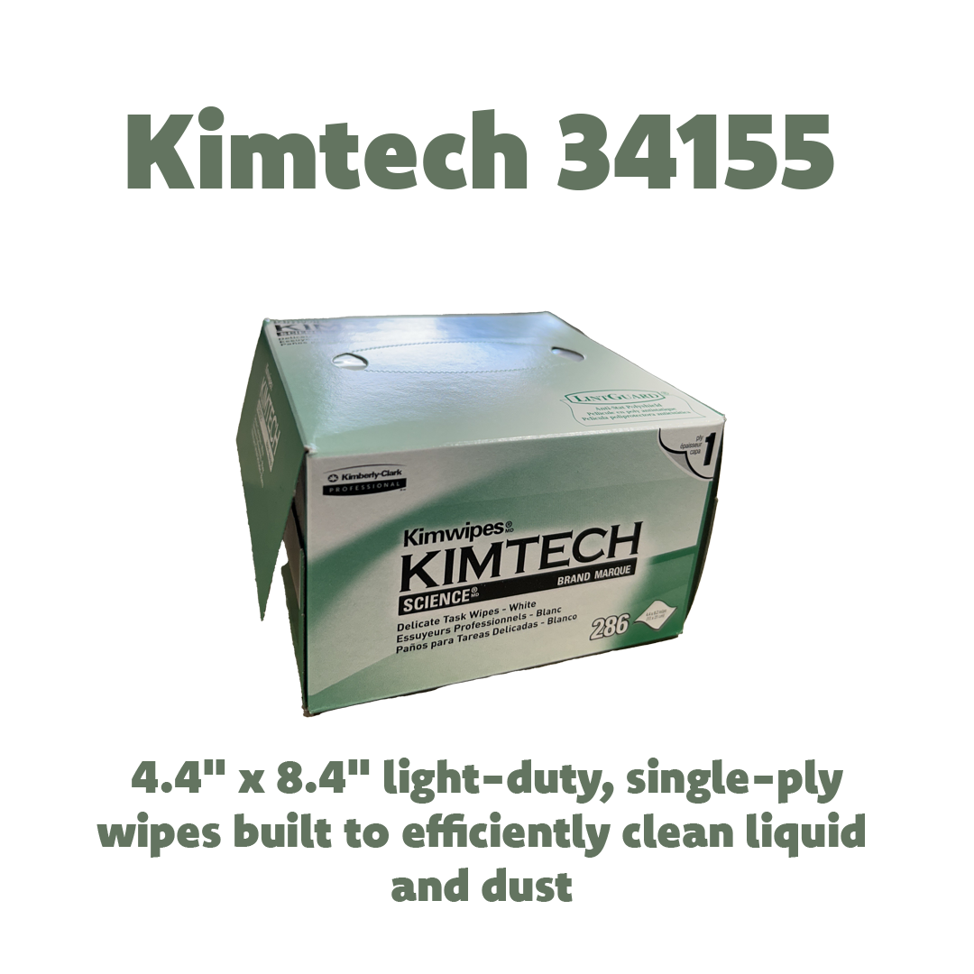 Kimtech 34-155 Delicate Task Wipes, 4.4" x 8.4", 286 Wipes per box