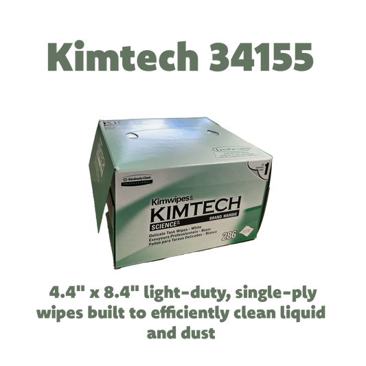 Kimtech 34-155 Delicate Task Wipes, 4.4" x 8.4", 286 Wipes per box