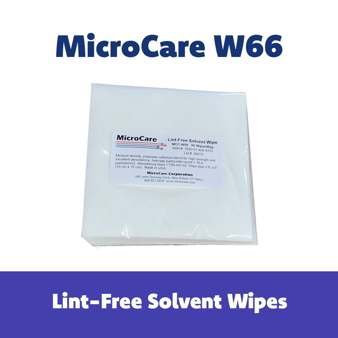 MicroCare MCC-W66 Lint-Free Biodegradable Poly/Cellulose Blend Dry Wipes, 6 x 6", 50 per Bag