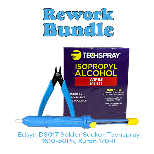Rework Bundle - Edsyn DS017 Solder Sucker, Techspray 1610-50PK, Xuron 170-II