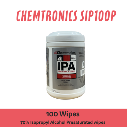 Chemtronics SIP100P 70% IPA Wipes - Pack of 100