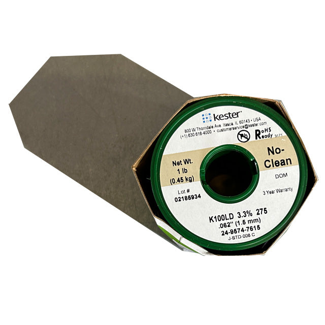 Kester K100LD (99.3% Tin .7% Cu) 24-9574-7615 Lead Free Solder Wire, top of spool