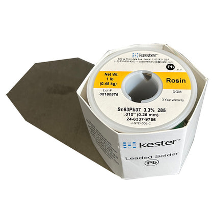 Kester 24-6337-9756 Sn63Pb37 Rosin Solder Wire, front of spool