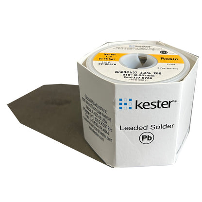 Kester 24-6337-9756 Sn63Pb37 Rosin Solder Wire, front of spool