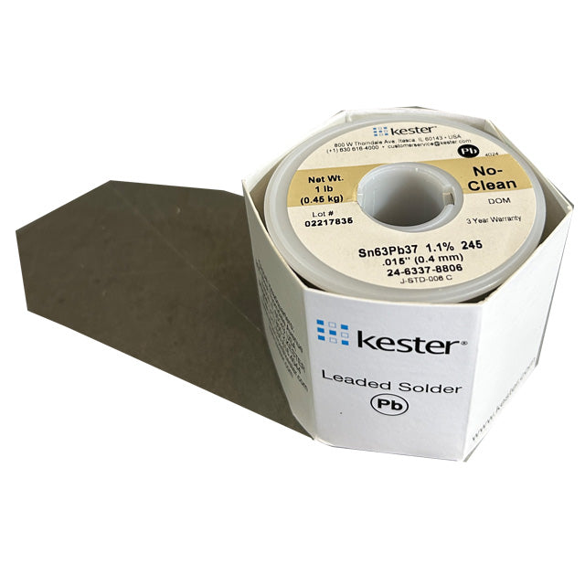 Kester 24-6337-8806 Sn63Pb37 No-Clean Solder Wire, top of spool