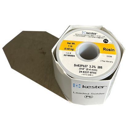 Kester 24-6337-9703 Sn63Pb37 Rosin Solder Wire, top of spool