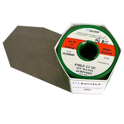 Kester K100LD (99.3% Tin .7% Cu) 24-9574-6422 Lead Free Solder Wire, top of spool