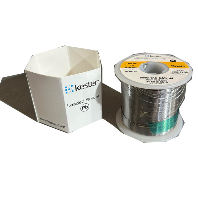 Kester 24-6040-0010 Sn60Pb40 Rosin  Solder Wire, front of spool out of package