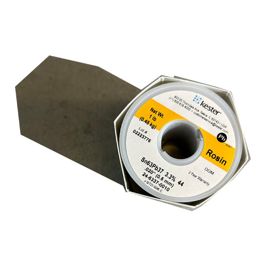 Kester 24-6337-0010 Sn63Pb37 Rosin  Solder Wire, top of spool