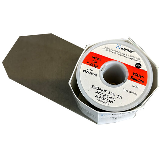 Kester 24-6337-6401 Sn63Pb37 water Soluble Solder Wire, top of spool