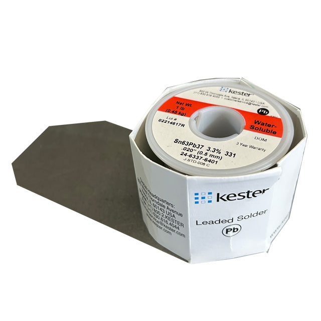 Kester 24-6337-6401 Sn63Pb37 water Soluble Solder Wire, top of spool