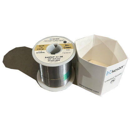 Kester 24-6337-8808 Sn63Pb37 No-Clean Solder Wire, top of spool out of package