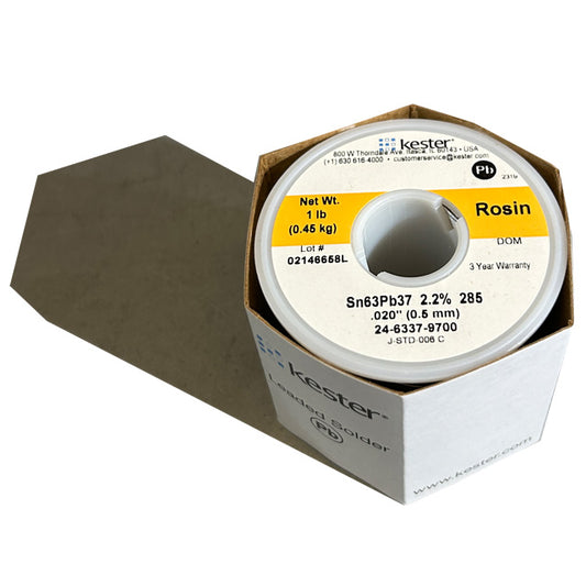 Kester 24-6337-9700 Sn63Pb37 Rosin Solder Wire, top of spool