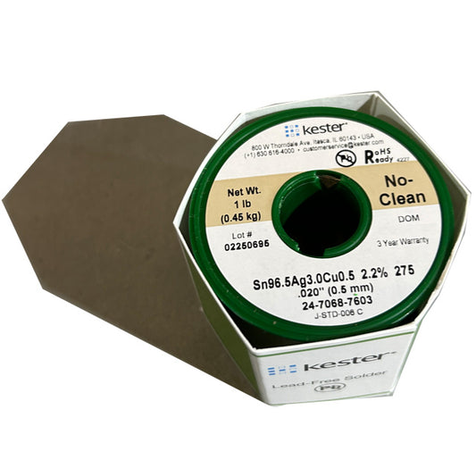 Kester 24-7068-7603 SAC No Clean Solder Wire, Top of spool