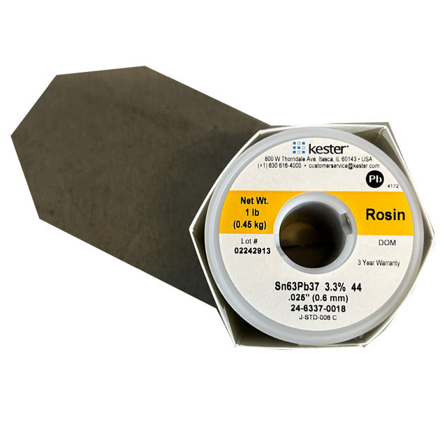 Kester 24-6337-0018 Sn63Pb37 Rosin  Solder Wire, top of spool