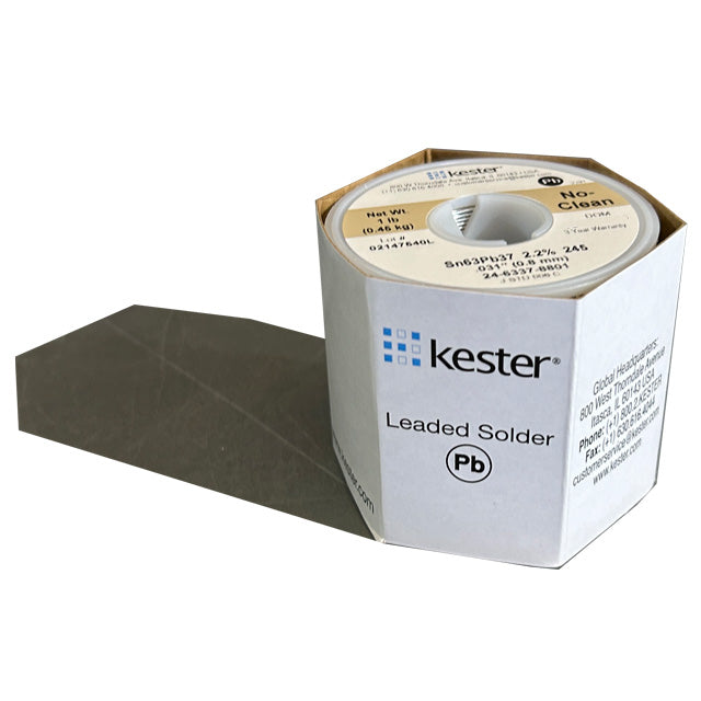 Kester 24-6337-8801 Sn63Pb37 No-Clean Solder Wire, front of spool