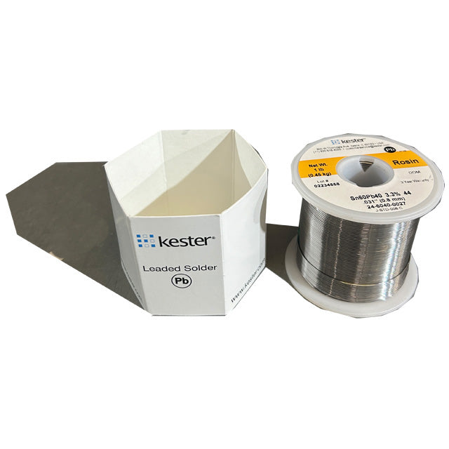 Kester 24-6040-0027 Sn60Pb40 Rosin  Solder Wire, front of spool out of package